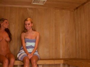 Hot pussy playing with Melissa and Jessie in the sauna