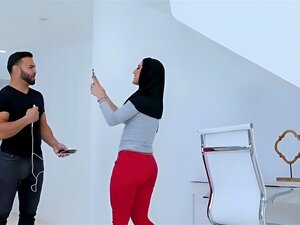 Arab Chick Is Wearing A Head Scarf During The Time That Doing Her Workout Routine Or Banging Her Sister's Boyfriend Porn