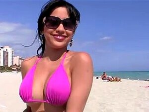 Hot chic Brunna Bulovar picked up by a black dude on a beach