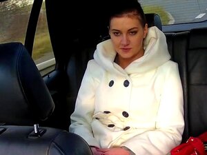 Beautiful girl gives head to driver and fucks him at the backseat