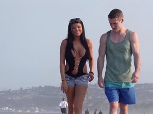 Lovemaking On The Beach With A Big Breasted Brunette Babe Porn